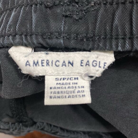 American Eagle Cargo Pants Womens Small Black Jogger Pull On Elastic Waist Tie - Picture 3 of 10